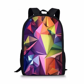 Школьные сумки с красочным геометрическим рисунком для девочек и мальчиков, сумка для книг, школьный рюкзак с принтом для подростков, рюкзак большой емкости