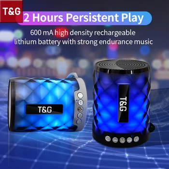 TG155 Mini RGB Bluetooth Динамик Портативный Наружный Домашний Цветной Сабвуфер с Дюралевая Диафрагма Поддерживает FM/U Диск/TF Карту