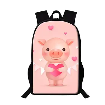 Милая школьная сумка для подростков с рисунком мультяшной свиньи, повседневные рюкзаки для девочек и мальчиков, сумка для книг, Женские Мужские рюкзаки для путешествий