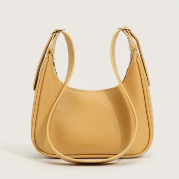 2023 Новый тренд Женская универсальная однотонная сумка для клецек большой емкости с полумесяцем подмышкой, сумки-мессенджеры на одно плечо, сумочка