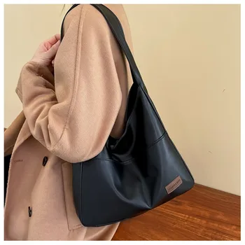 2023 Новая простая женская сумка через плечо большой емкости, повседневная роскошная Дизайнерская сумка для поездок на работу, Высококачественная Кожаная сумка-тоут 가방