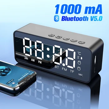 Беспроводной динамик Bluetooth, FM-радио, звуковая коробка, Настольный будильник, сабвуфер, музыкальный плеер, TF-карта, бас-динамик, стрела для всего телефона