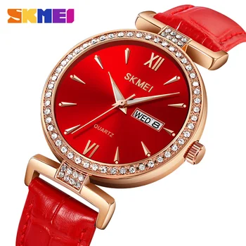 SKMEI, повседневные женские романтические кварцевые часы, роскошные женские часы для девочек, водонепроницаемые женские наручные часы relógio feminino