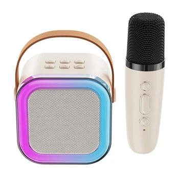 Портативный K12 Bluetooth Маленький домашний динамик с микрофоном KTV с 1 Микрофоном Для подарков на День рождения Домашних Вечеринок