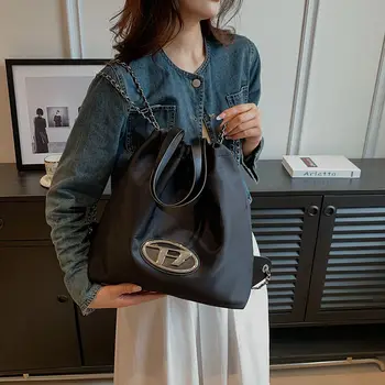 OLN Повседневный женский универсальный рюкзак на цепочке большой емкости 2023 Новая модная многоцелевая сумка-мешок на одно плечо