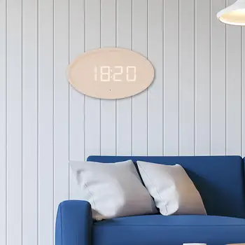 Деревянный светодиодный цифровой портативный светильник с подсветкой на батарейках для дома