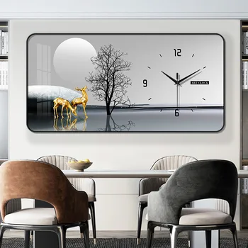 Роскошное украшение в скандинавском стиле, Роспись часов в гостиной, современные минималистичные часы, атмосфера дома, Модная роспись стен