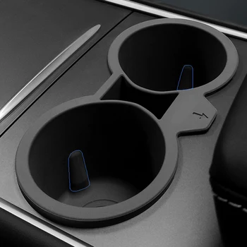 Черный Держатель стакана для воды Ящик для хранения Консольный Подстаканник Подстаканник Вставка для Tesla Модель 3 Модель Y 2021 2022 2023 Автоаксессуары