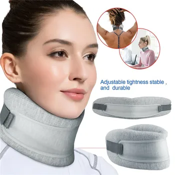 Шейный бандаж из мягкой пены 2 В 1, Универсальный шейный воротник для облегчения боли в шее, Регулируемая поддержка позвоночника для шеи во время сна