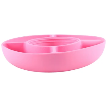 Силиконовое кольцо для закусок для Кубка Стэнли, 40 унций, контейнер для закусок, 4 отделения, многоразовые тарелки для закусок, удобные в использовании, розовый