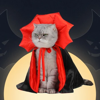 Милые костюмы для домашних животных на Хэллоуин, косплей, Плащ Вампира для маленькой собачки, кошки, Котенка, щенка, платье, Кавайная одежда для домашних животных, Аксессуары для кошек, подарок