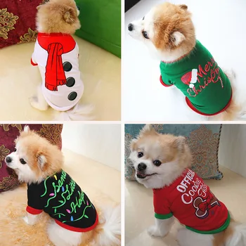 Рождественская одежда для собак, одежда для домашних собак XS-L, костюм для чихуахуа, рубашка для домашних животных, Теплая Мягкая одежда для щенков, аксессуары для собак