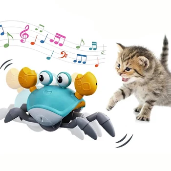 Автоматическая Игрушка для Кошек Электронные Игрушки для Кошек Интерактивный Котенок, Дразнящий Игры Smart Sensing Crab USB Зарядка Аксессуары Для Кошек