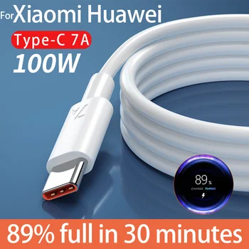 100 Вт 7A Супер Быстрая Зарядка От USB До Кабеля Type C для Huawei Samsung Xiaomi Redmi Realme Зарядное Устройство Шнур Для Передачи Данных Аксессуары Для Телефона