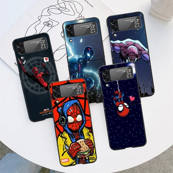 Чехол для телефона Marvel Cartoon Spider Man Чехол Для Samsung Galaxy Z Flip 3 4 Flip3 Flip4 zflip Задняя Роскошная Крышка для Galaxy zflip4 3 Саппу