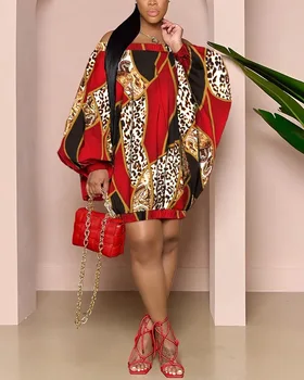CINESSD 2023 Новое мини-короткое платье с леопардовым принтом в стиле барокко с открытыми плечами и длинным рукавом в уличном стиле