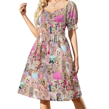 Платье-коллаж Trixie Mattel летние платья женские 2023 Женское платье женское летнее платье