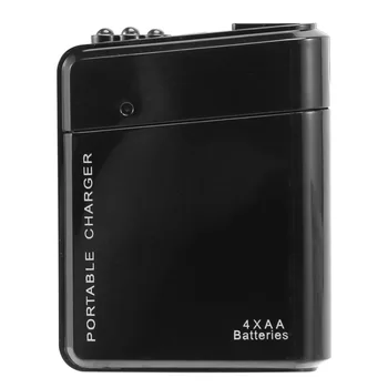 Черный аккумулятор 4X AA Портативное зарядное устройство аварийного питания USB для мобильного телефона