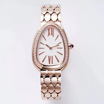 Часы Goddess со змеиным бриллиантом Кварцевые часы Водонепроницаемые Модные Элитные Брендовые Топовые механизмы