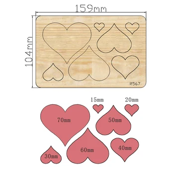 Новые деревянные штампы для вырезания сердечек для скрапбукинга Своими руками, подходящие для обычных штамповочных машин на рынке / R567