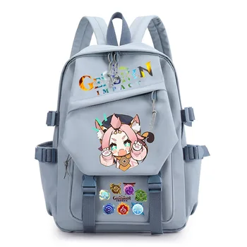Школьная сумка для подростков Genshin Impact, дорожная сумка для мальчиков и девочек, рюкзак с мультяшным принтом, детский рюкзак