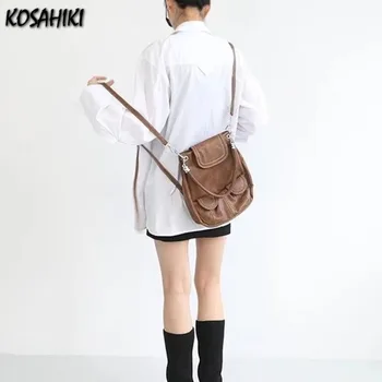 Винтажный однотонный простой повседневный рюкзак, японские Корейские модные универсальные школьные сумки, модные Женские уличные рюкзаки для студентов