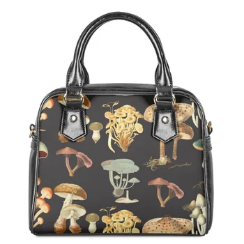 Женские сумки через плечо с рисунком растения и гриба, высококачественная женская сумка через плечо из искусственной кожи, повседневная сумка для покупок