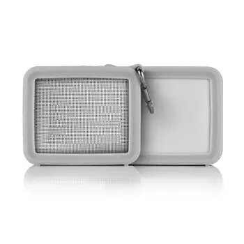 Аудиокомплект Серебристо-серый Дизайн с отверстием для регулировки громкости Стильный и красивый дизайн в стиле ретро Силиконовый чехол для динамика Бордово-синий