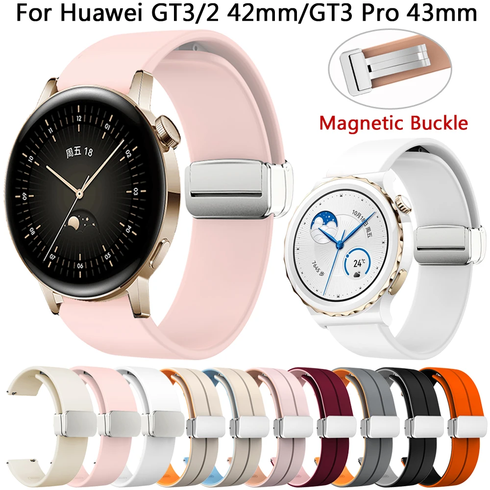 20 мм Ремешок Для Умных Часов Huawei Watch GT3 Pro 43 мм GT2 GT 2/3 42 мм Honor ES Magic Браслет Замена Силиконовых Ремешков Изображение 0