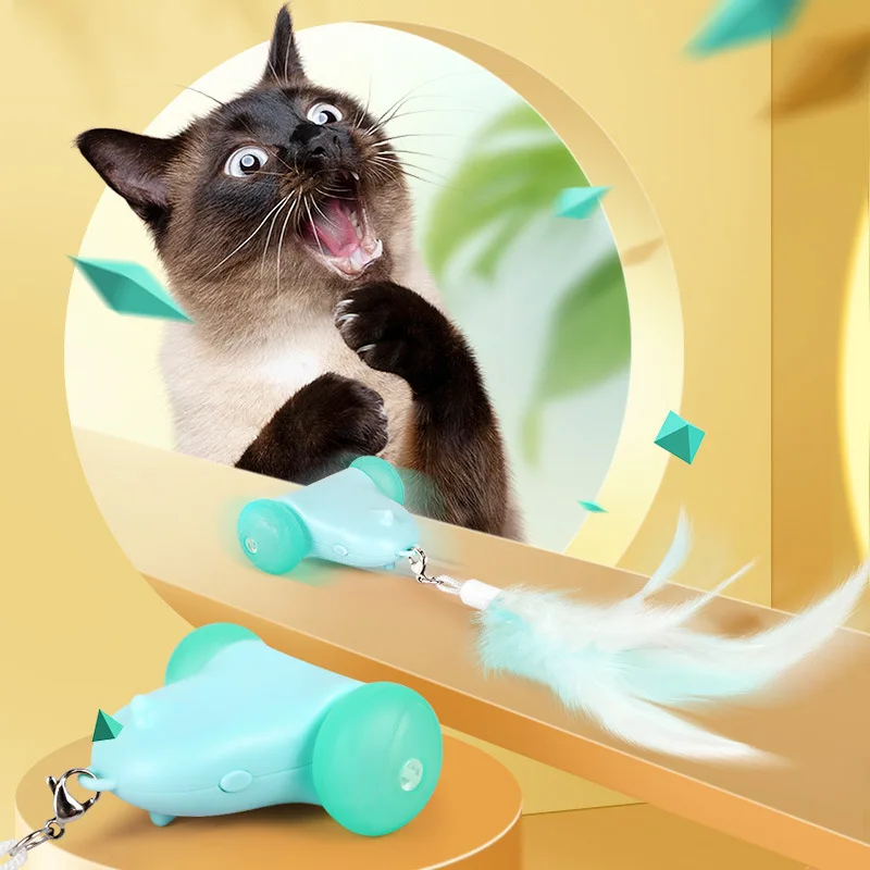 Перезаряжаемая Интерактивная Игрушка для кошек Стимулируйте Естественные Инстинкты вашей кошки с помощью Smart Speed Car & Feather Teaser Smart Sensor Pet Toy Изображение 0