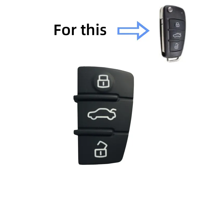 Чехол для дистанционного флип-брелока с 3 кнопками, Резиновая накладка для замены AUDI A2 A3 S3 A4 A6 A6L A8 Q3 TT Quattro Изображение 0