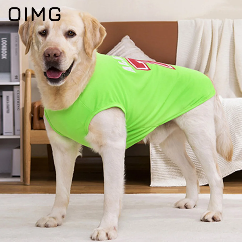 OIMG Дышащая одежда для собак, весна-лето, одежда для домашних животных, Золотистый Ретривер, средняя крупная собака, джерси с цифровой печатью, толстая собака, майка Изображение 1
