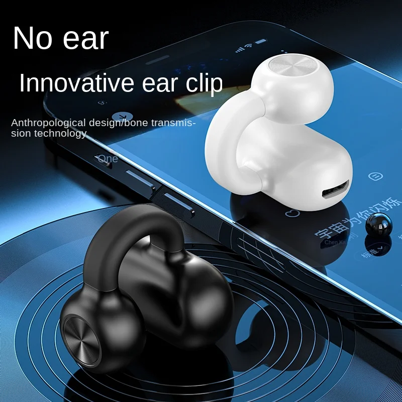 Гарнитура Bluetooth 5.3, мини-ушной крючок, спортивный музыкальный звонок с защитой от потери, скрытые затычки для ушей с микрофоном для смартфона, беспроводные наушники Изображение 1