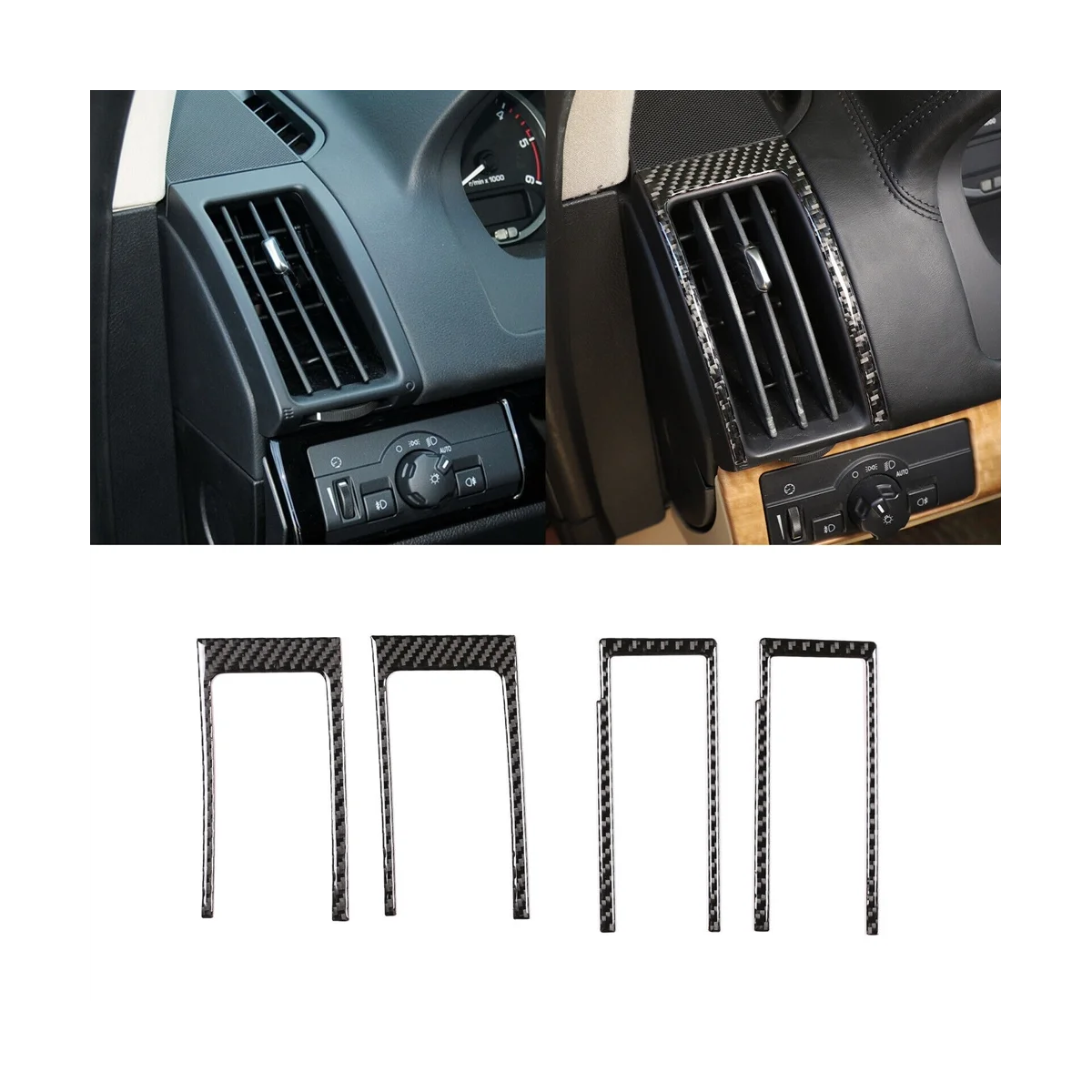 Декоративные наклейки на боковое воздуховыпускное отверстие приборной панели из углеродного волокна для Land Rover Freelander 2 2007-2012 Аксессуары Изображение 1