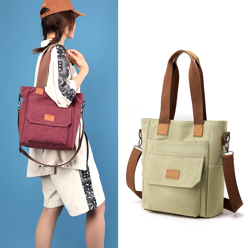 Женская сумка из холста бренда KVKY 2023, летняя модная повседневная сумка-тоут для девочек, экологически чистая холщовая сумка через плечо Изображение 1