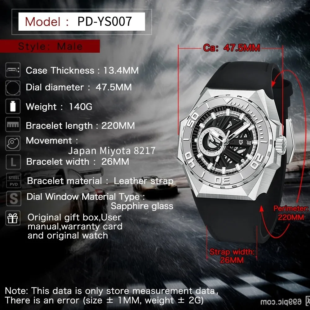 Мужские часы Pagani Design с тонным циферблатом Miyota Механические автоматические наручные часы Sapphire 100m Водонепроницаемые Montre Automatique Homme Изображение 1