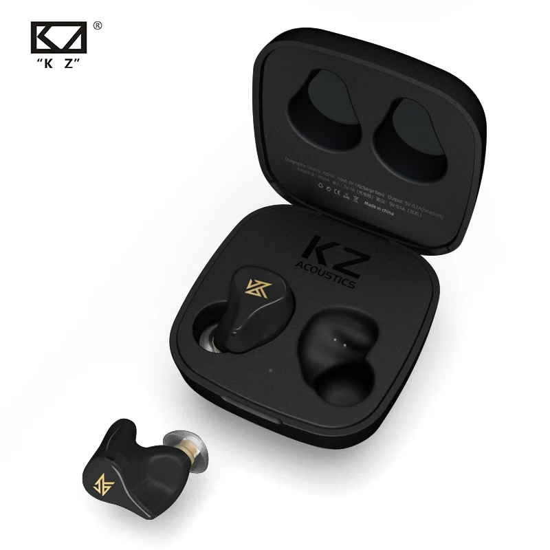 Наушники KZ Z1 TWS, двойные магнитные динамические игровые наушники, сенсорное управление, шумоподавляющая Bluetooth-совместимая спортивная гарнитура Изображение 1