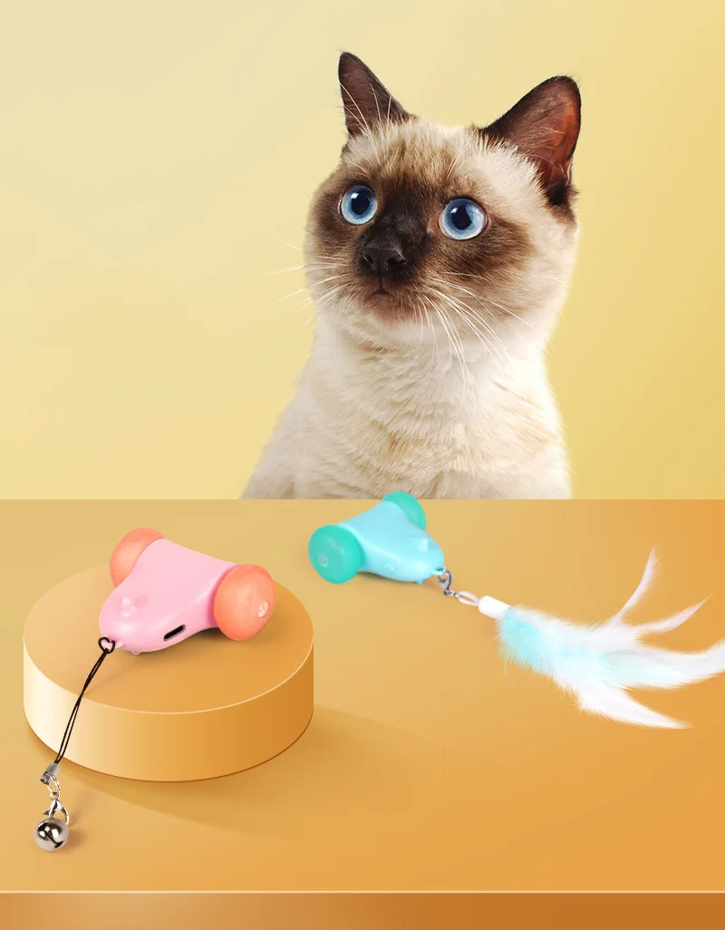 Перезаряжаемая Интерактивная Игрушка для кошек Стимулируйте Естественные Инстинкты вашей кошки с помощью Smart Speed Car & Feather Teaser Smart Sensor Pet Toy Изображение 1