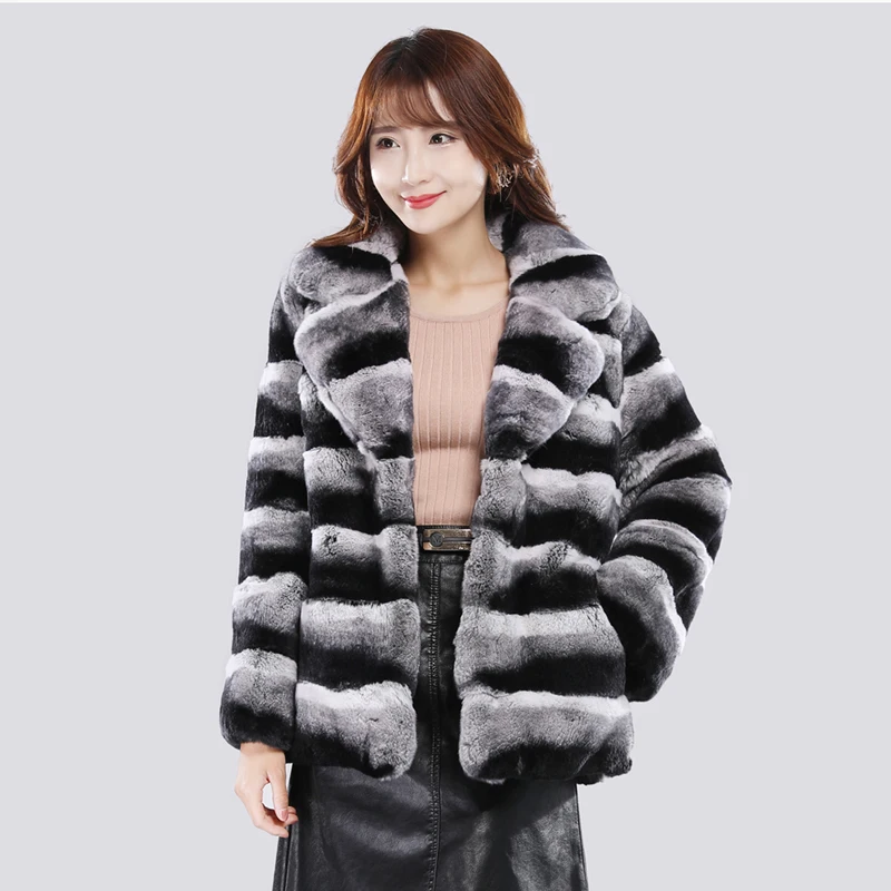Женская зимняя норковая шуба, повседневная теплая меховая куртка, короткая Изображение 2