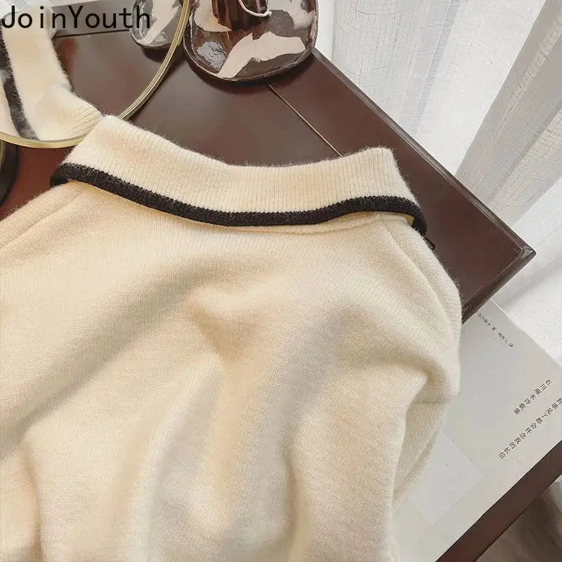 Модные Пуловеры Женские 2023 Ropa Mujer С воротником 