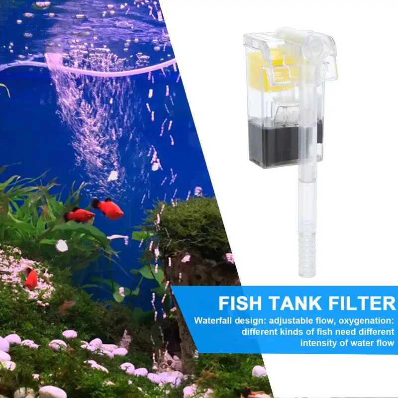 Фильтр для аквариума Водопад Подвесной Внешний кислородный насос Фильтр для воды Чистое качество воды для аквариума Мини фильтр для аквариума Изображение 2