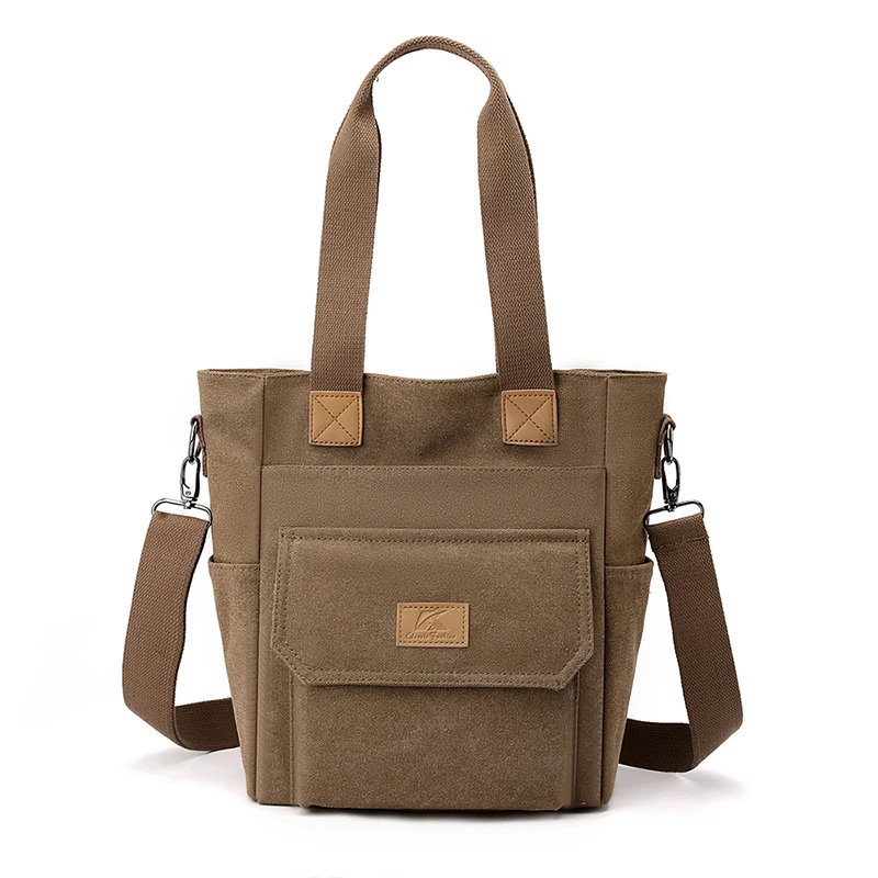 Женская сумка из холста бренда KVKY 2023, летняя модная повседневная сумка-тоут для девочек, экологически чистая холщовая сумка через плечо Изображение 3
