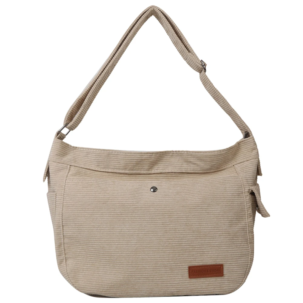 Женская универсальная сумка-мессенджер Большой емкости, дорожные сумки-хобо, Вельветовый Регулируемый ремешок, однотонная Женская сумка для отдыха, свиданий Изображение 3