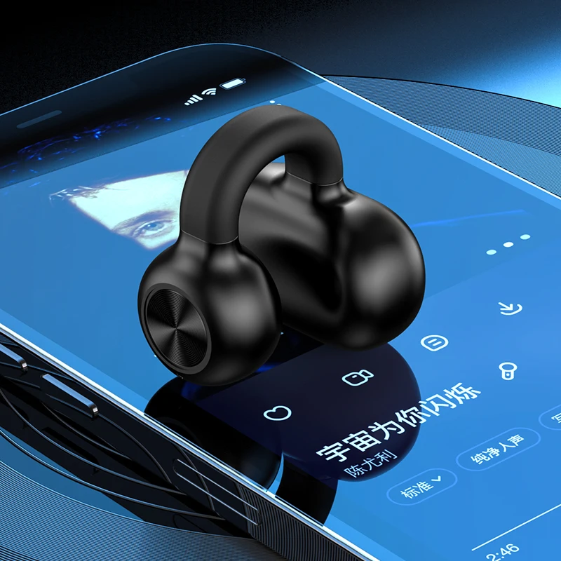 Гарнитура Bluetooth 5.3, мини-ушной крючок, спортивный музыкальный звонок с защитой от потери, скрытые затычки для ушей с микрофоном для смартфона, беспроводные наушники Изображение 4