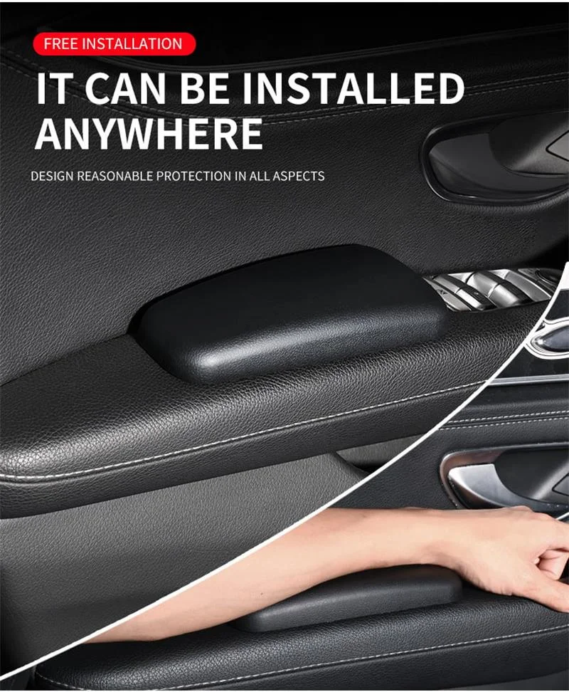 Кожаный наколенник для салона автомобиля, подушка с эффектом памяти, подушка для ног, поддержка бедер, автомобильные аксессуары для Benz BMW Audi VW Golf Изображение 4