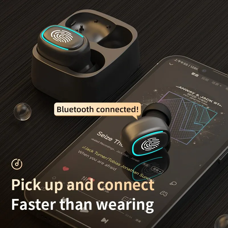 Новая беспроводная гарнитура Touch Light Mini, высококачественные затычки для ушей Bluetooth, защита от пота, стереогарнитура высокой четкости, универсальная гарнитура Изображение 4