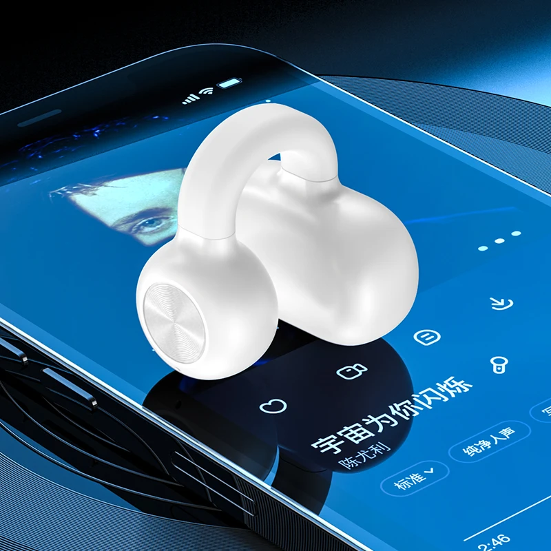 Гарнитура Bluetooth 5.3, мини-ушной крючок, спортивный музыкальный звонок с защитой от потери, скрытые затычки для ушей с микрофоном для смартфона, беспроводные наушники Изображение 5