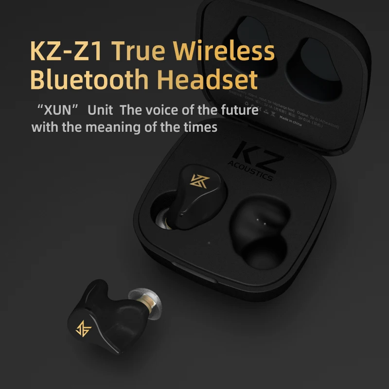 Наушники KZ Z1 TWS, двойные магнитные динамические игровые наушники, сенсорное управление, шумоподавляющая Bluetooth-совместимая спортивная гарнитура Изображение 5